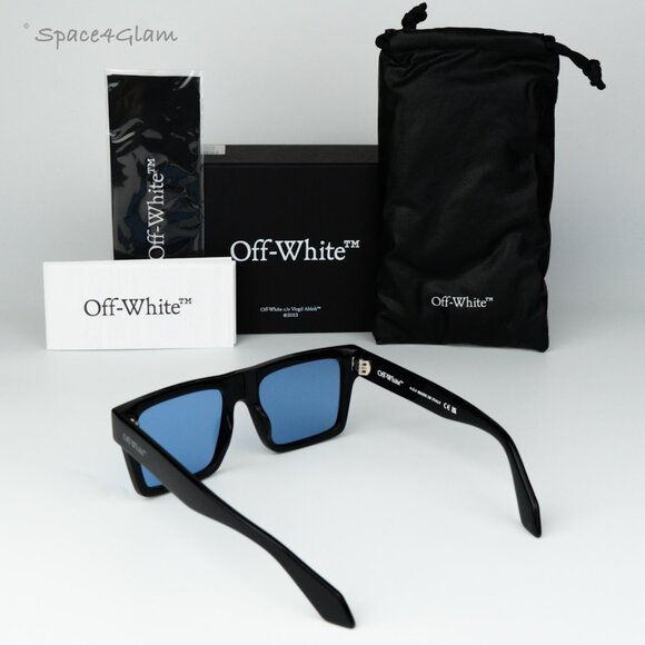Off-White Women Sunglasses Black Blue Square OERI109 LAWTON 1045 NEW AUTHENTIC - Picture 8 of 8